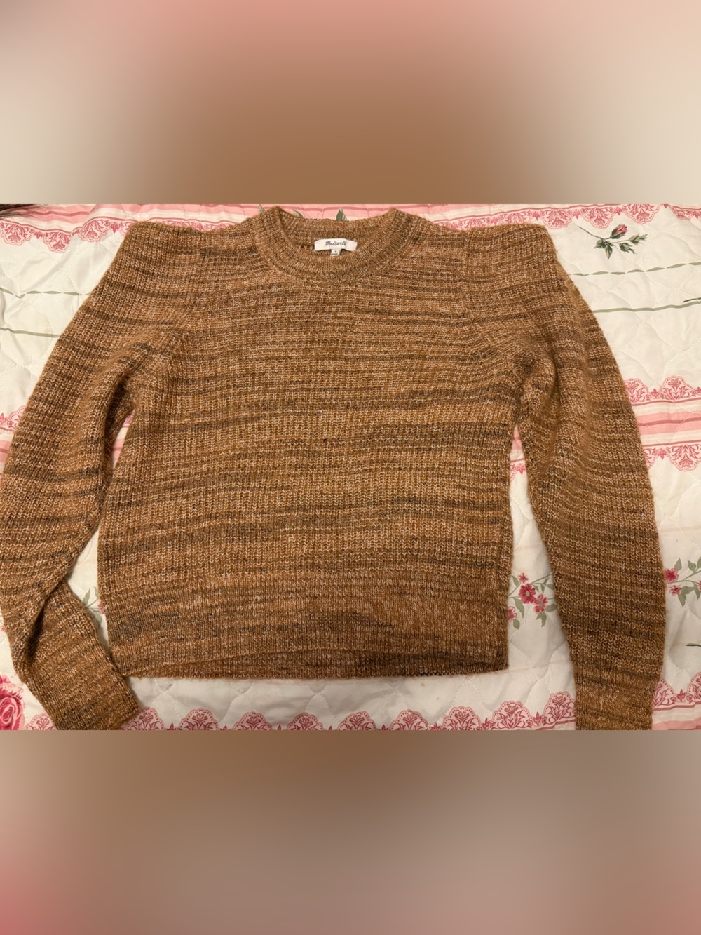 Madewell Marled Brown Crewneck Sweater
